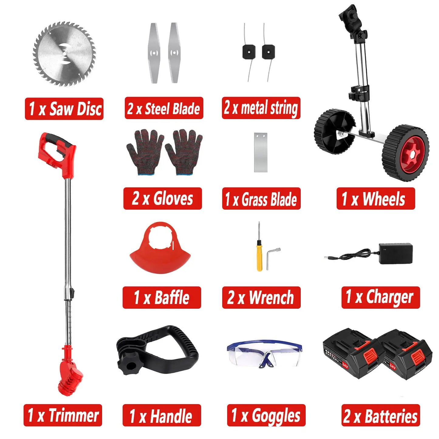 24V Cordless Electric Grass Trimmer