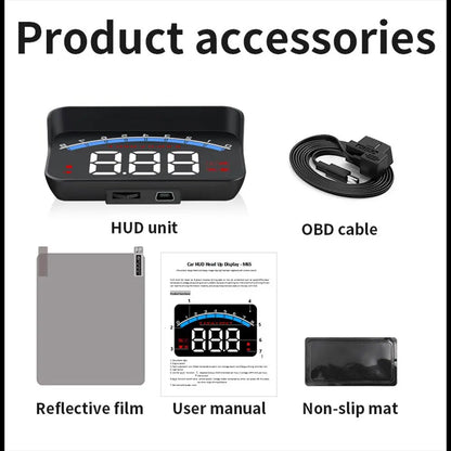 HD M6S HUD Car Head Up Display Security Alarm Windshield