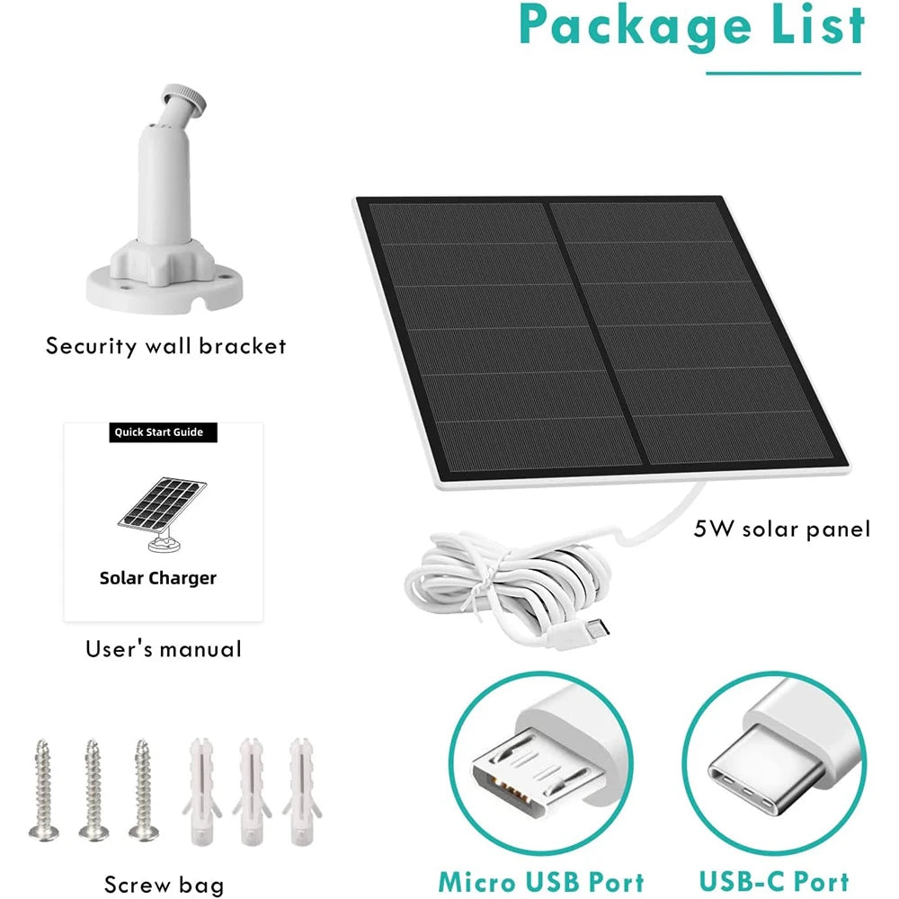 5v 5W IP65 Solar Panel for Rechargeable Security Camera