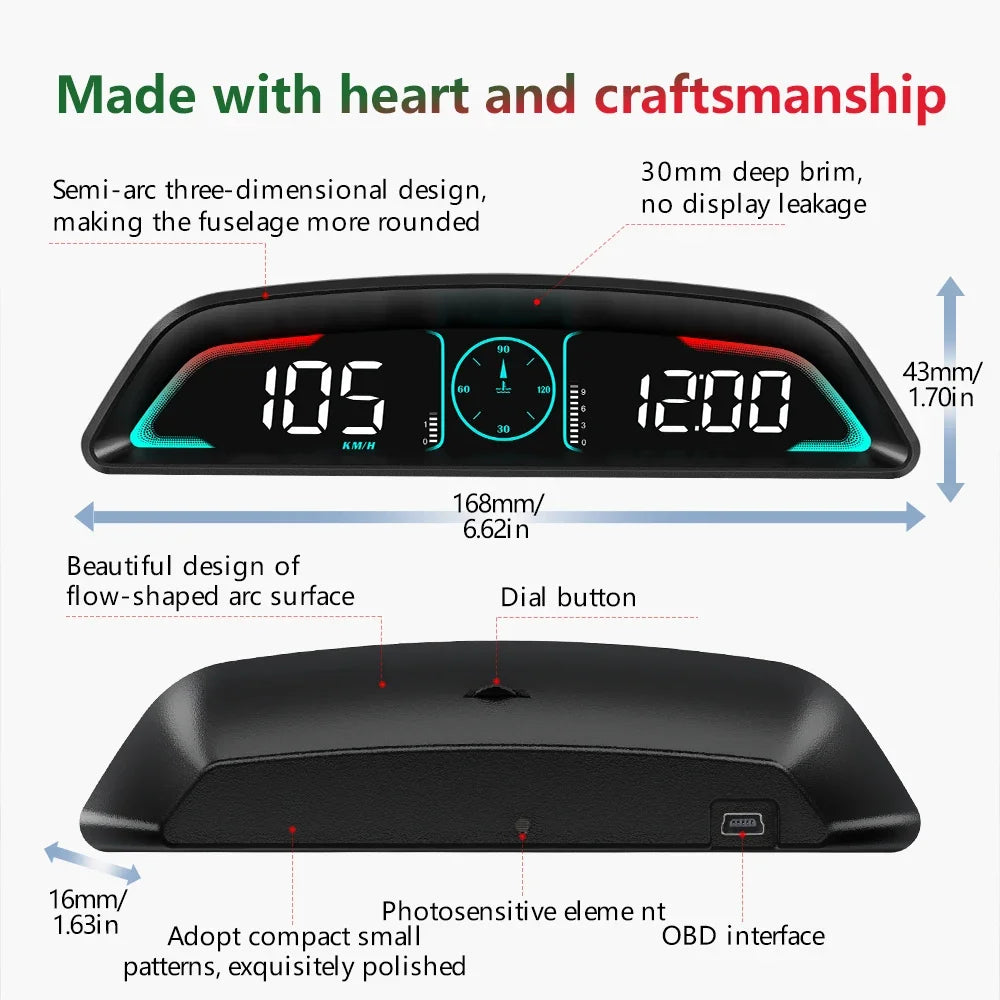 HD Smart Car HUD GPS Speedometer