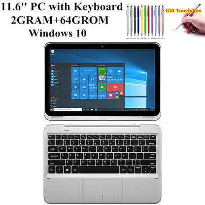11A 2GB DDR+64GB 11.6" Tablet PC Windows 10 With Docking Keyboard