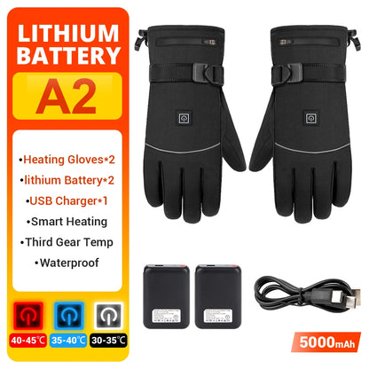 Heated Winter Gloves USB Rechargeable