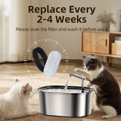 3.2L Stainless Steel Cat Water Fountain Filter