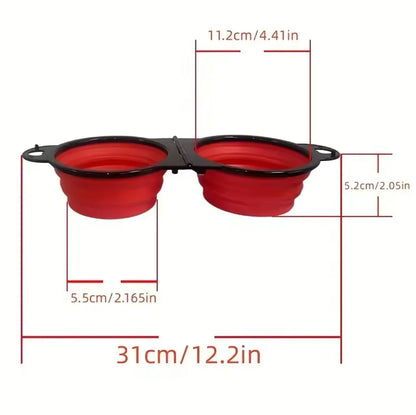 2-in-1 foldable pet feeding bowl