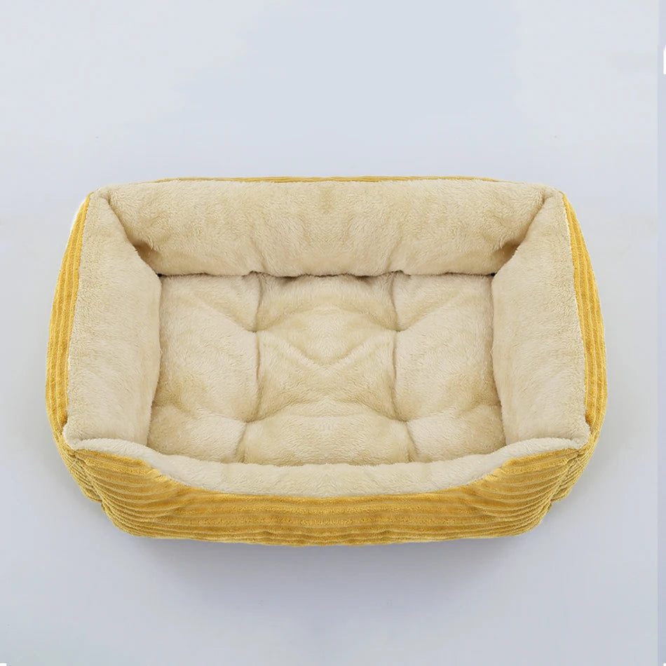 Dog Cozy Square Plush Kennel Bed