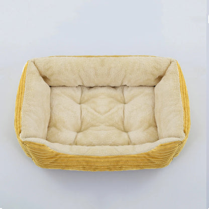 Dog Cozy Square Plush Kennel Bed