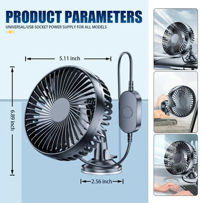 360° Rotatable Suction Cup Car Fan