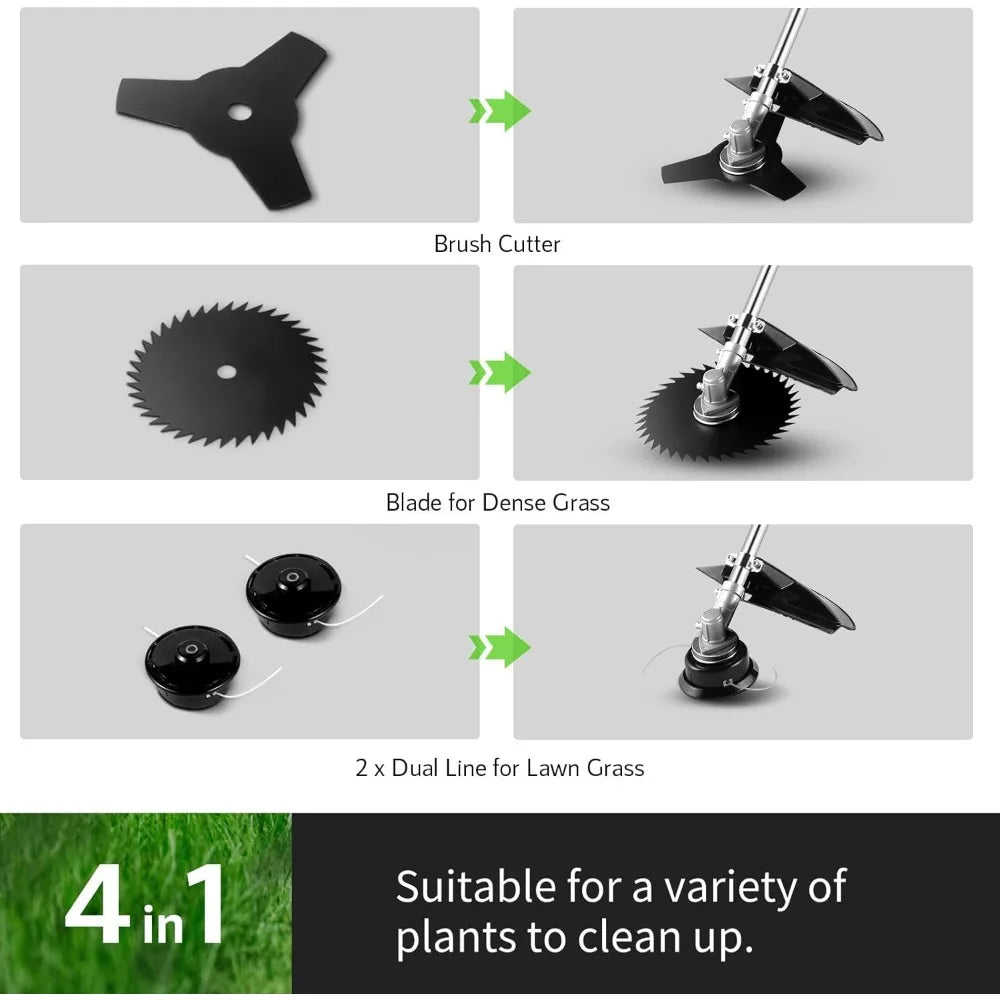 Gas Powered 3-in-1 Weed Eater with 4 Blades
