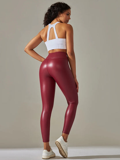 New PU Leather High Waist Pants