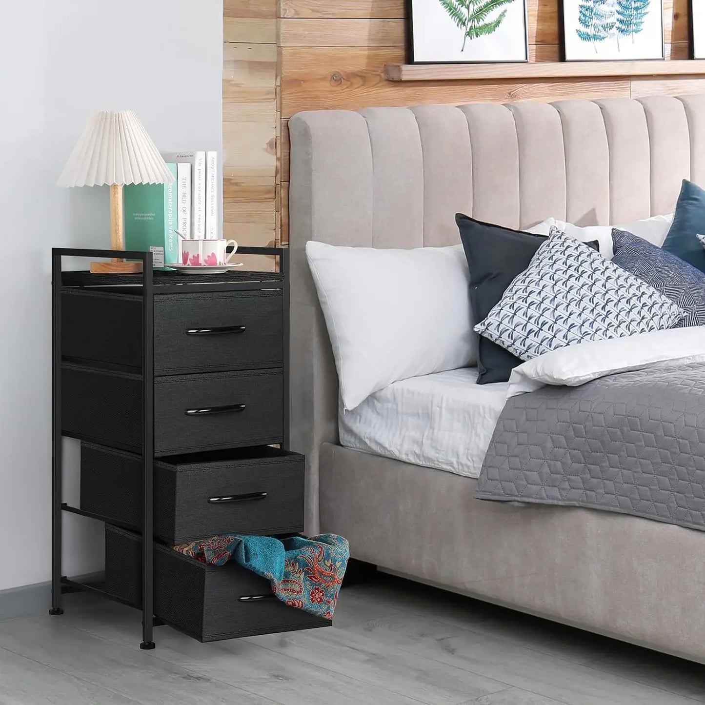 Vertical 4-Drawer Fabric Dresser