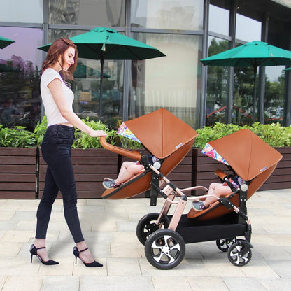 Luxury twins baby stroller