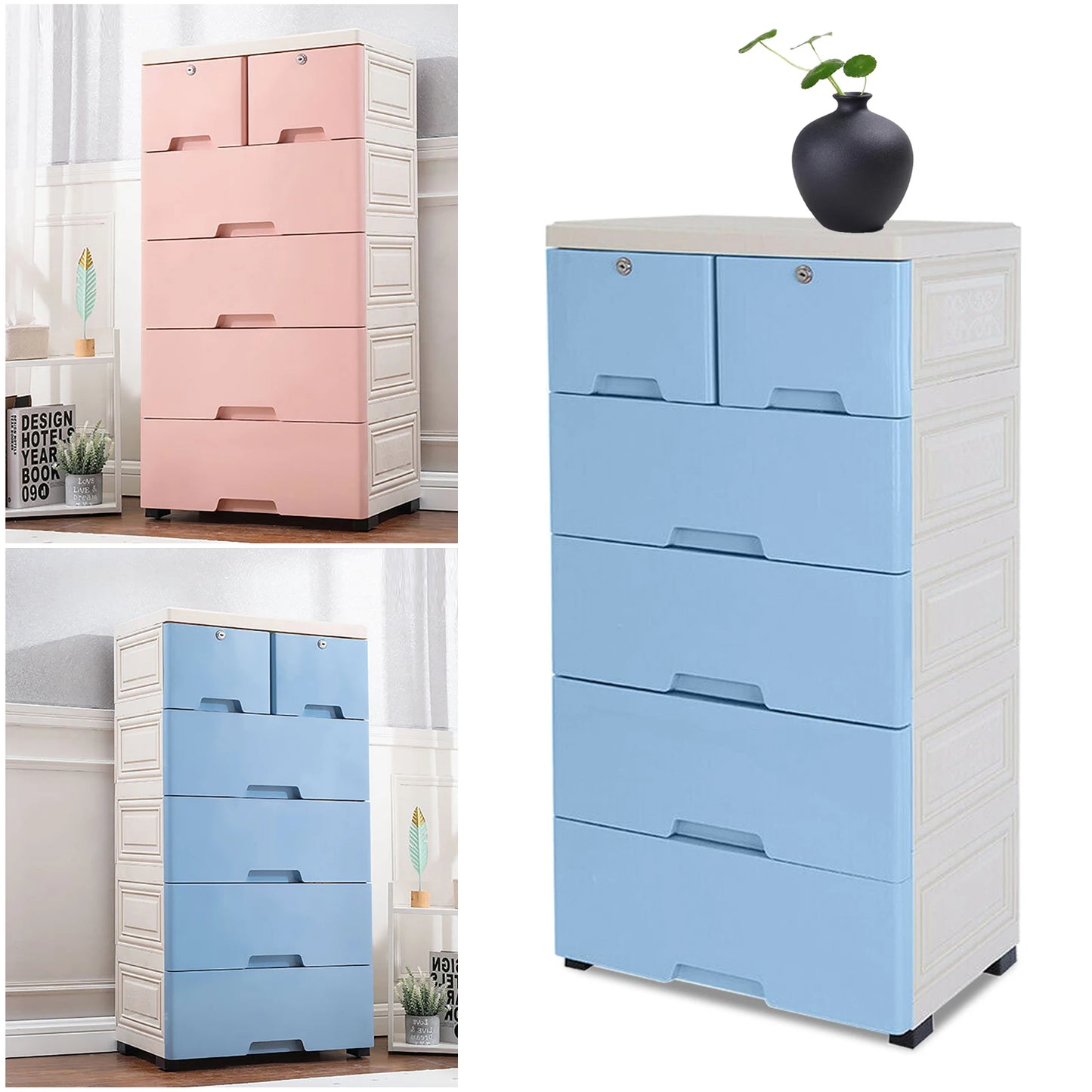 6-Drawer Plastic Dresser Tower