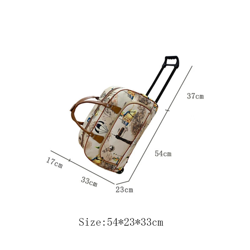 Large Capacity Women Travel Trolley Bags