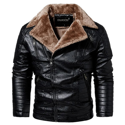 Men's Stylish PU Leather Biker Jacket