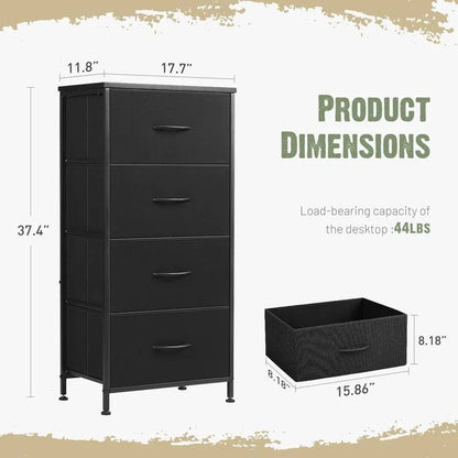 4-Drawer Fabric Storage Tower Dresser