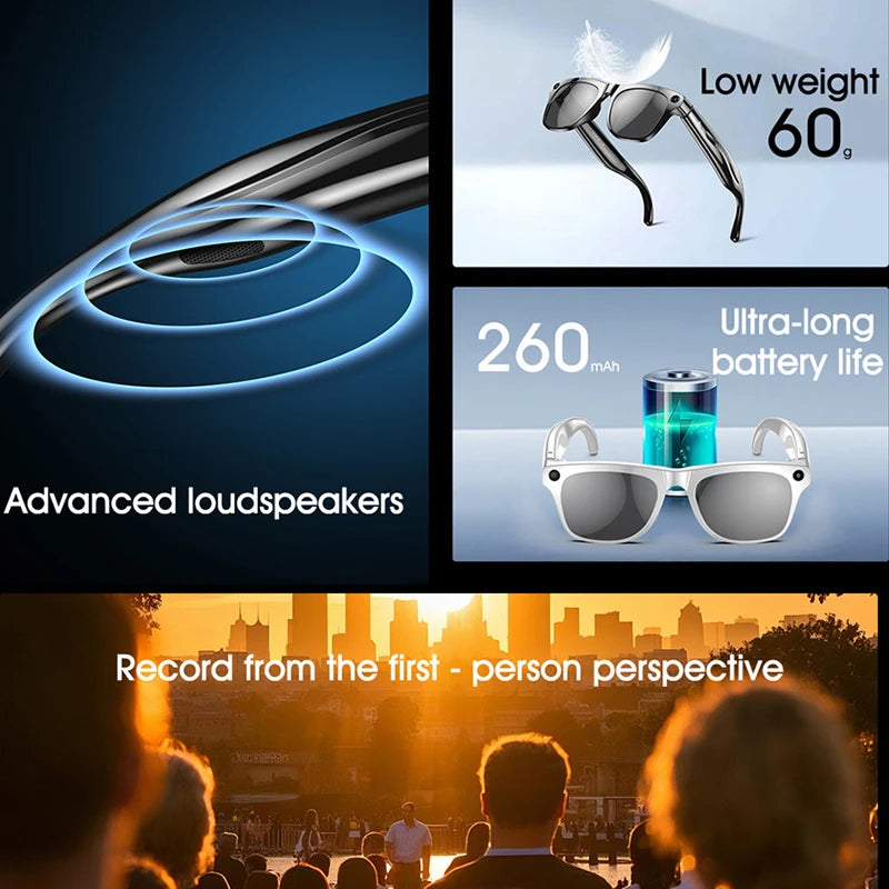 6K HD AI Smart Camera Glasses