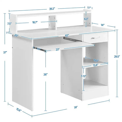 Wooden Home Office Computer Desk with Drawers