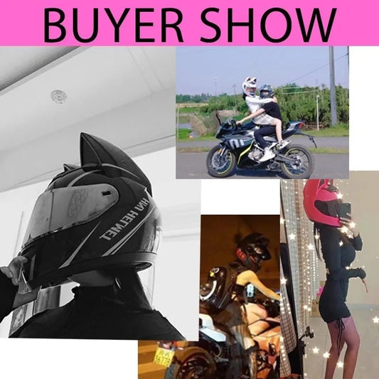 Cat Ear Motorcycle Full Face Helmet