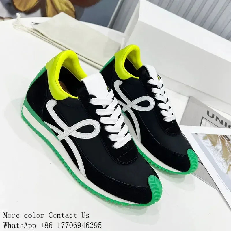 Nylon Lace Up Trainers Shoes