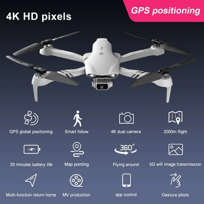 4K HD Dual Camera with GPS 5G WIFI Wide Angle FPV