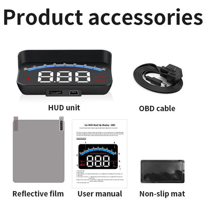 M6S HUD Car Head Up Display OBD2 Speedometer