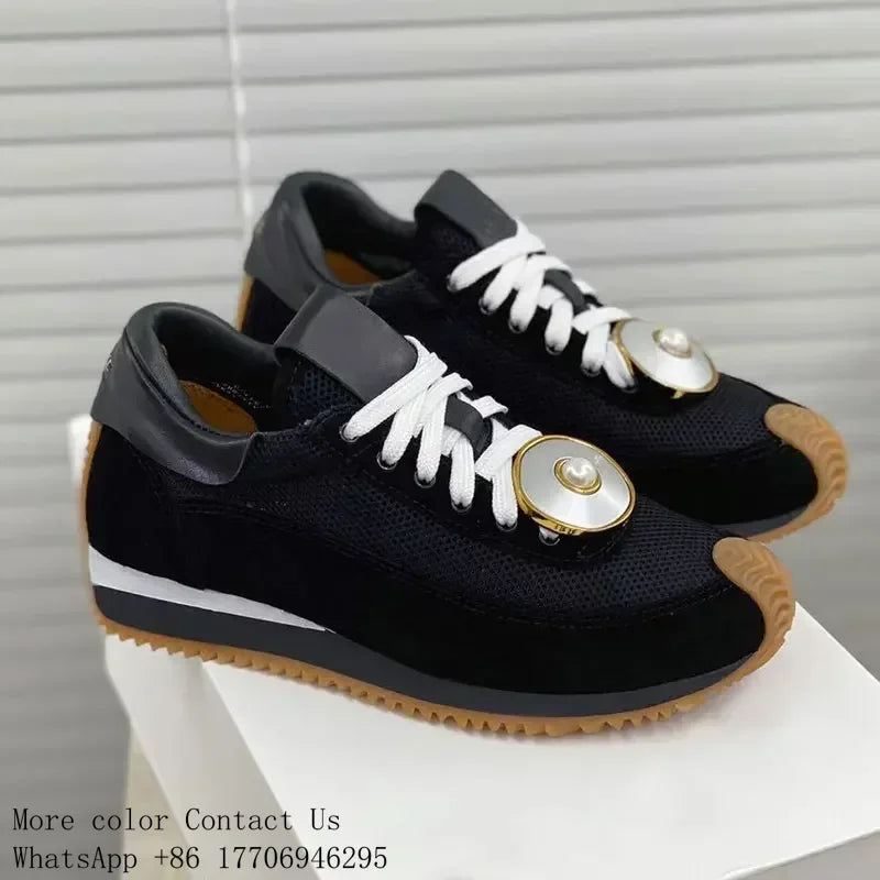 Nylon Lace Up Trainers Shoes