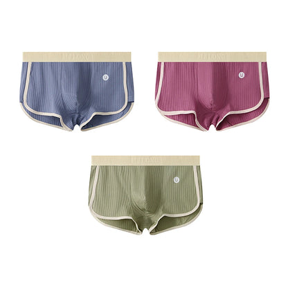 3PCS Men's Striped Cotton Boxer Underwear