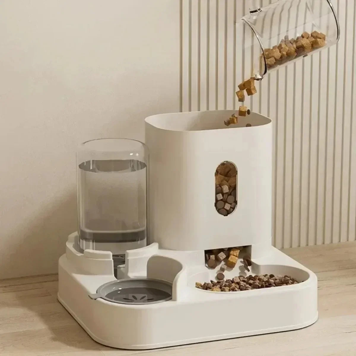 Cat Food Bowl With Water Fountain
