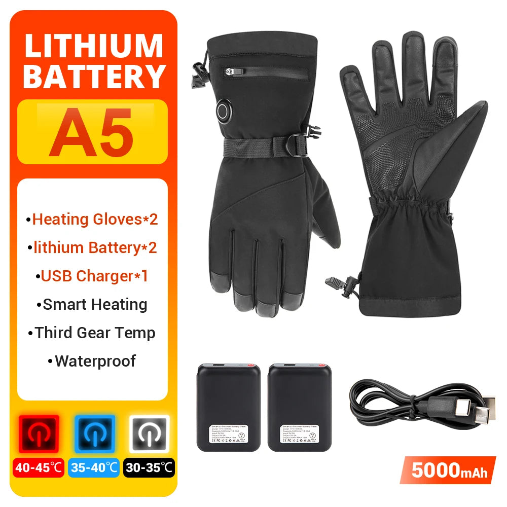 Heated Winter Gloves USB Rechargeable