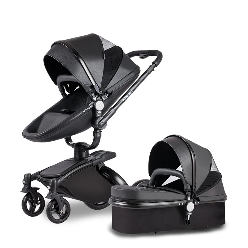 3 in 1 PU leather Baby Stroller