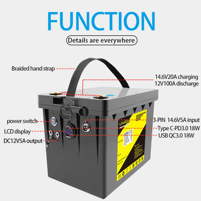 100ah 120ah Lifepo4 Rechargeable Power Bank Battery