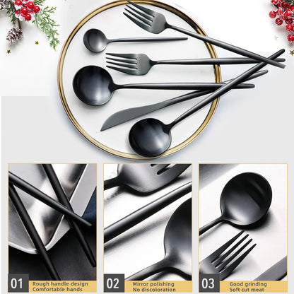 30PCS Dinnerware Stainless Steel Silverware Set