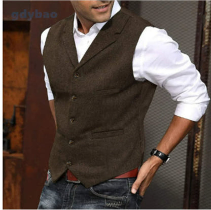 Men's Tweed Slim Fit Vest