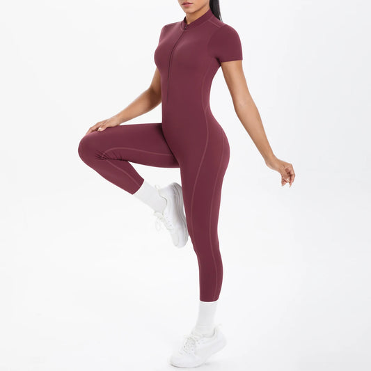 Short Sleeved Fitness Jumpsuit for Woman