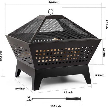 Waterproof Cover Wood Burning Outdoor Fire Pit