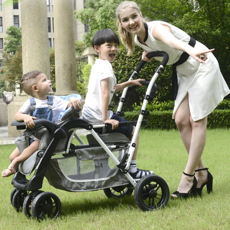 Foldable Luxury Twin Baby Stroller