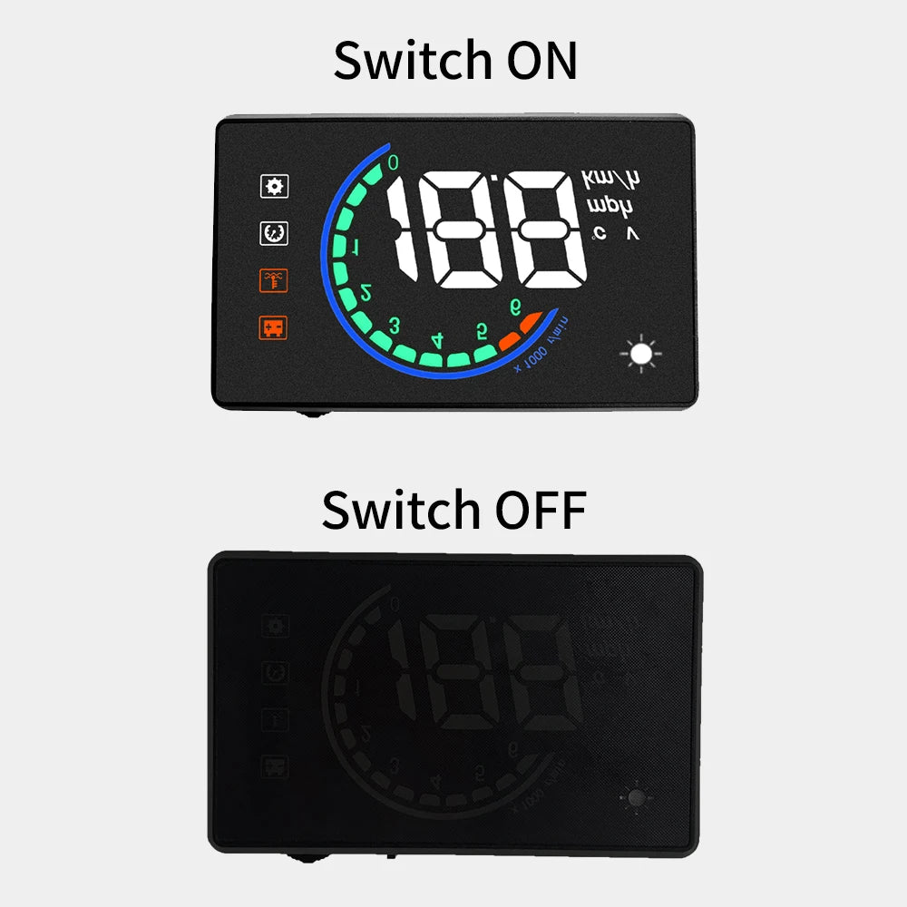 HUD Head Up Display OBD2 Car Gauge Speedometer