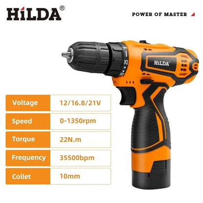12V 16.8V 21V Cordless Drill Electric Screwdriver