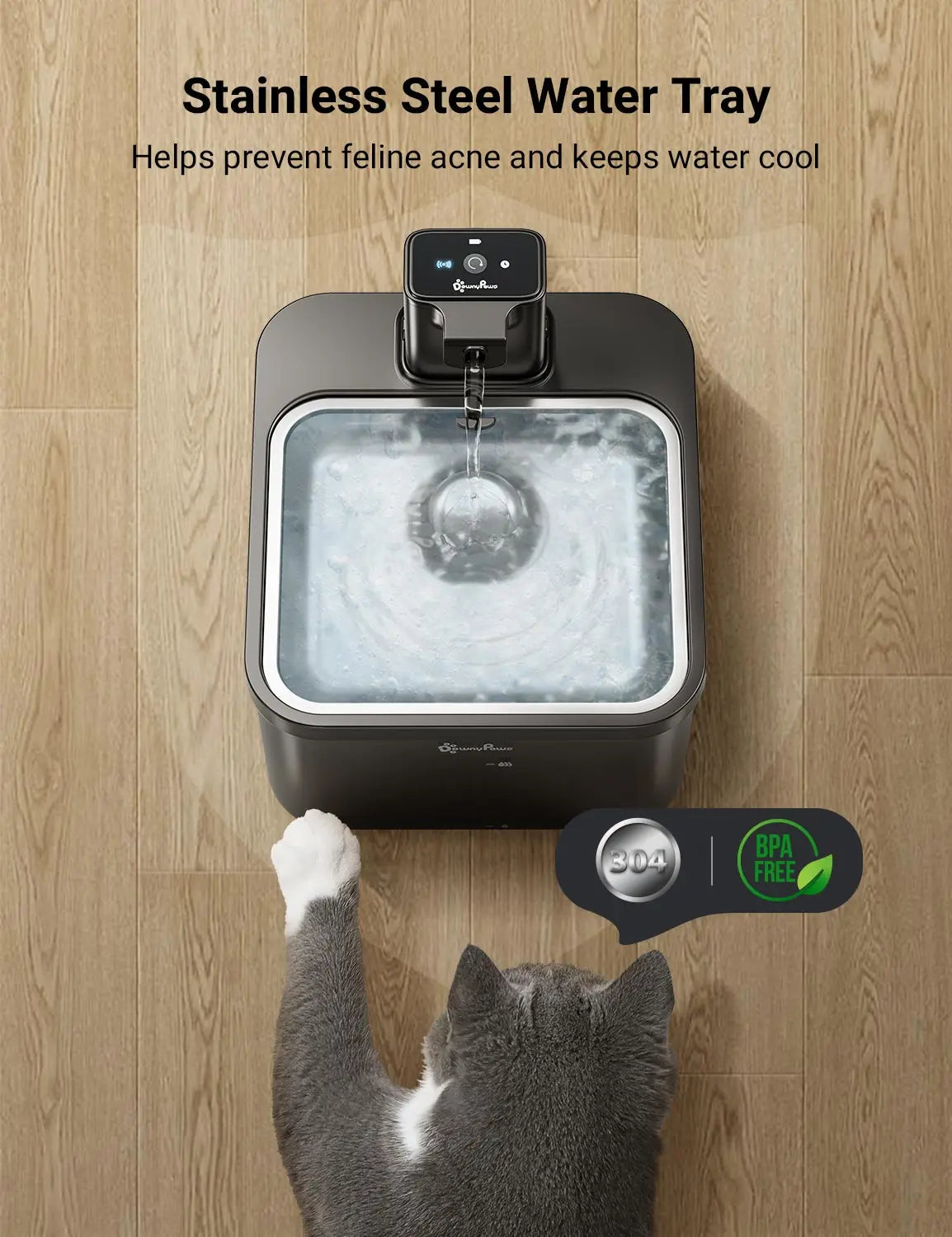 2.5L Automatic Stainless Steel Cat Water Fountain