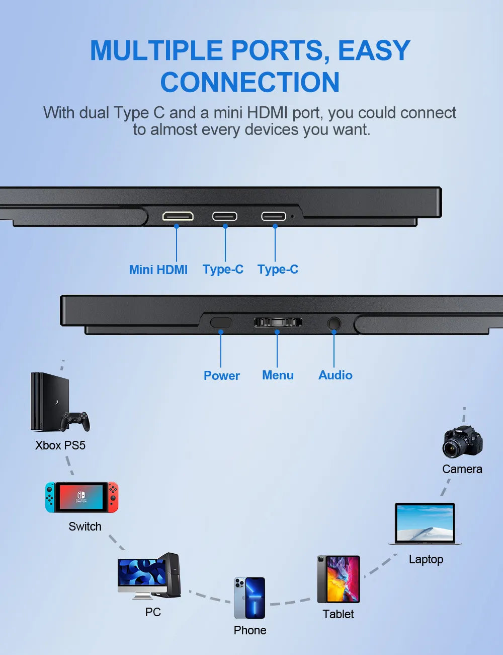 8.5 Inch FHD HDR IPS 120hz Portable Monitor