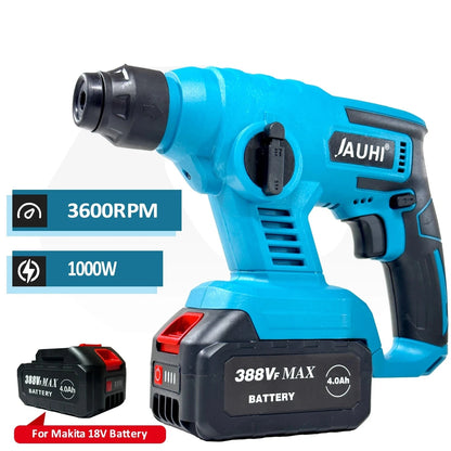 1000W 8600IMP Rechargeable Electric Hammer Cordless Impact Drill