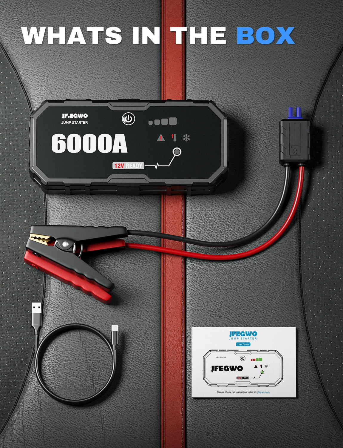 3000A 6000A Jump Starter Car Battery Portable Charger Power Bank