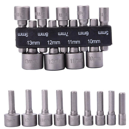 9Pcs Power Nut Driver Socket set