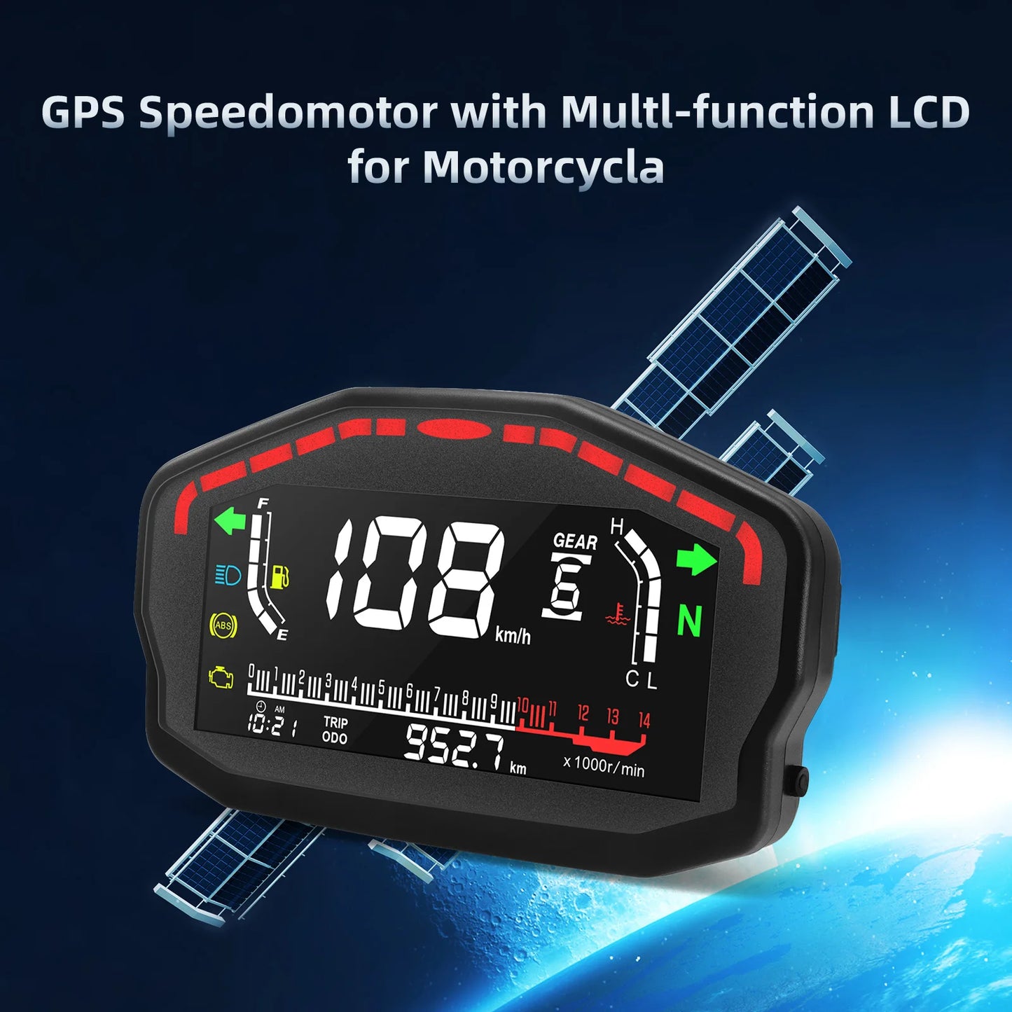 HD Universal RPM Motorcycle Meter GPS Speedometer