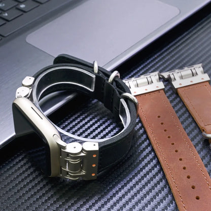Genuine Leather Band for Apple Watch Ultra 3 2 1 49mm Series 11 10 9 8 7 Loop Strap for iWatch 6 5 4 Se2025 44mm 46mm Bracelet