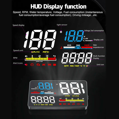 Car Head Up Display Display Digital Security Alarm Speedometer