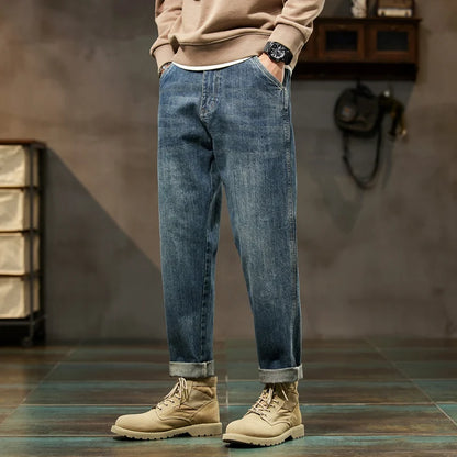 Men Loose Fit Blue Baggy Jeans