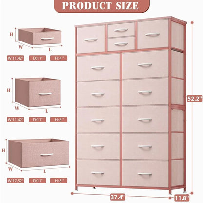 Raybee 14-Drawer Fabric Dresser