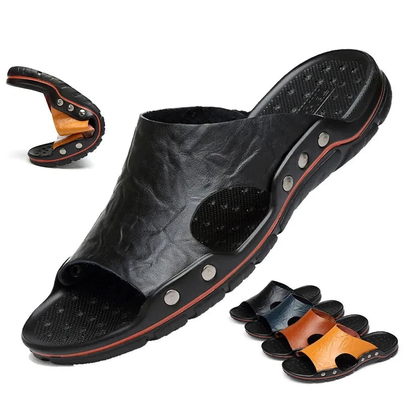 Men Plus Size leather Sandals