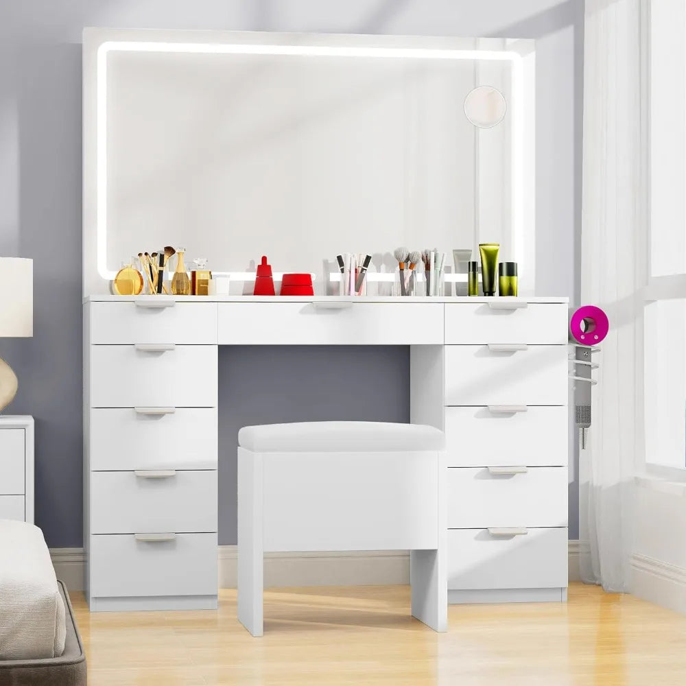 LED Mirror Vanity Desk Set